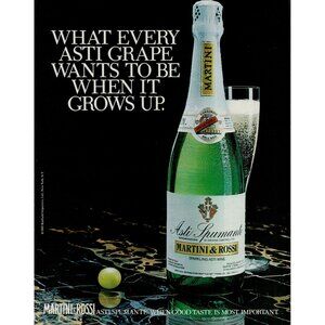 1985 Martini & Rossi Asti Spumante Sparkling Wine Vintage Print Ad (L20)